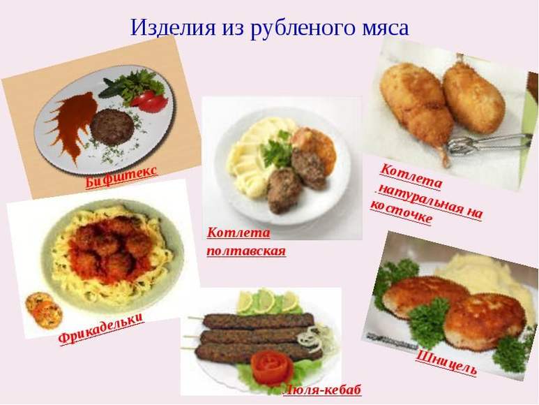 Технология приготовления блюд из рубленого мяса